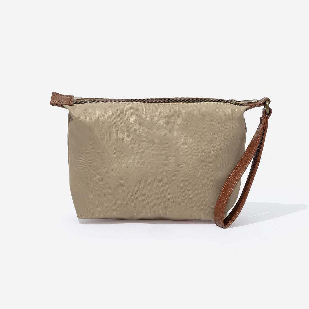 Monogrammed Lightweight Wristlet | Tan