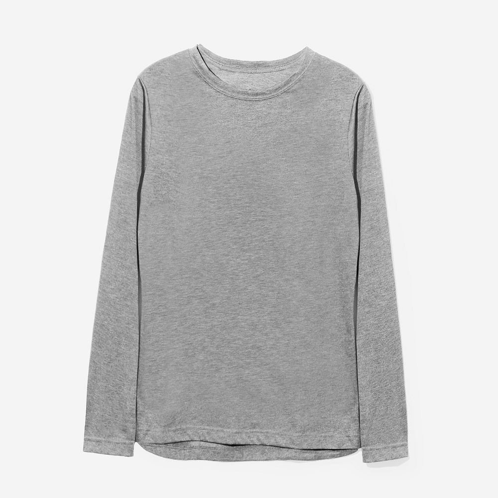 back of monogrammed blue long sleeve crewneck sweatshirt