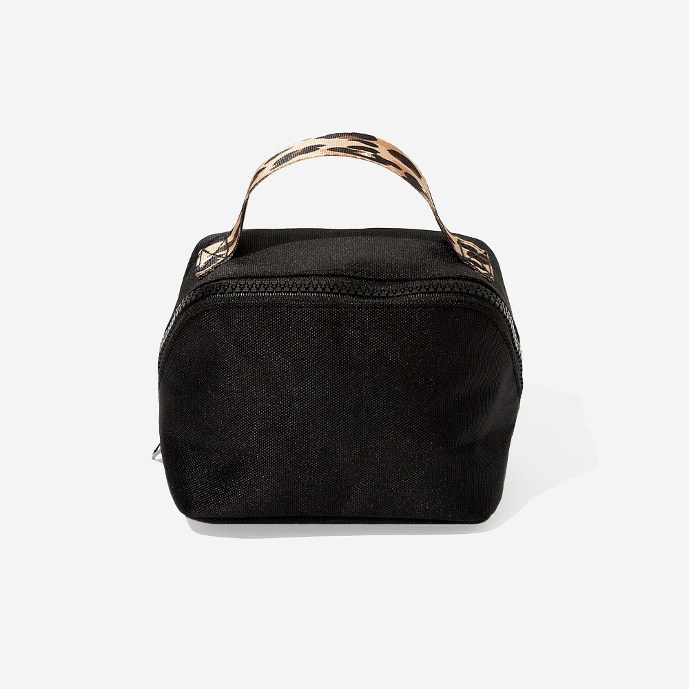 Monogrammed Makeup Bag | Black Classic Cheetah