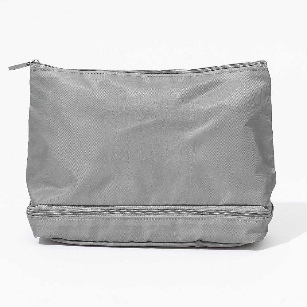 mushroom Double Layer Makeup Bag on counter