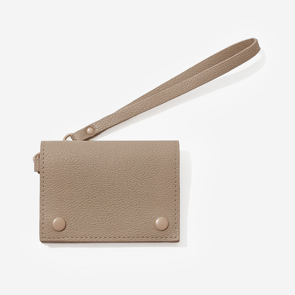 taupe card wristlet holder with keys