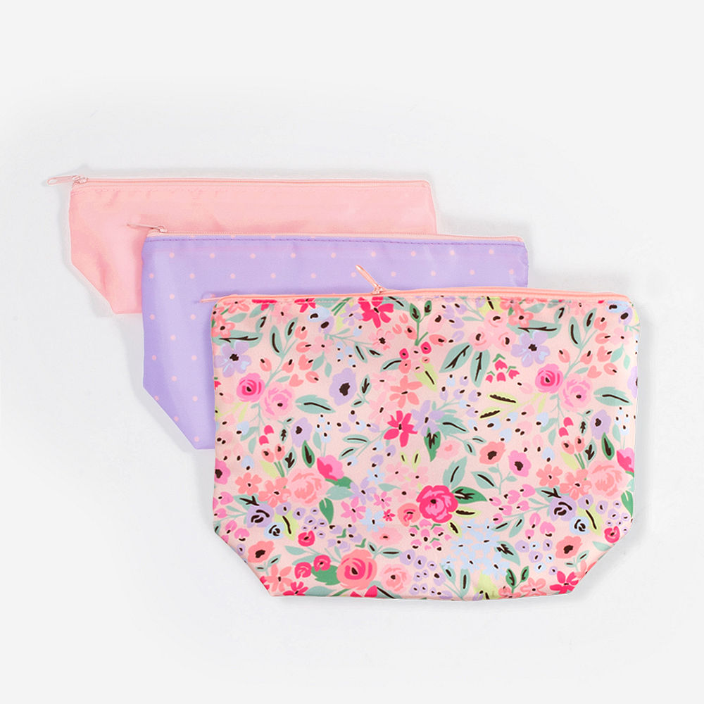 monogrammed packable cosmetic bag in Leopard with hair supplies