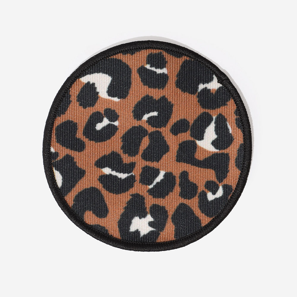 monogrammed patch in cheetah