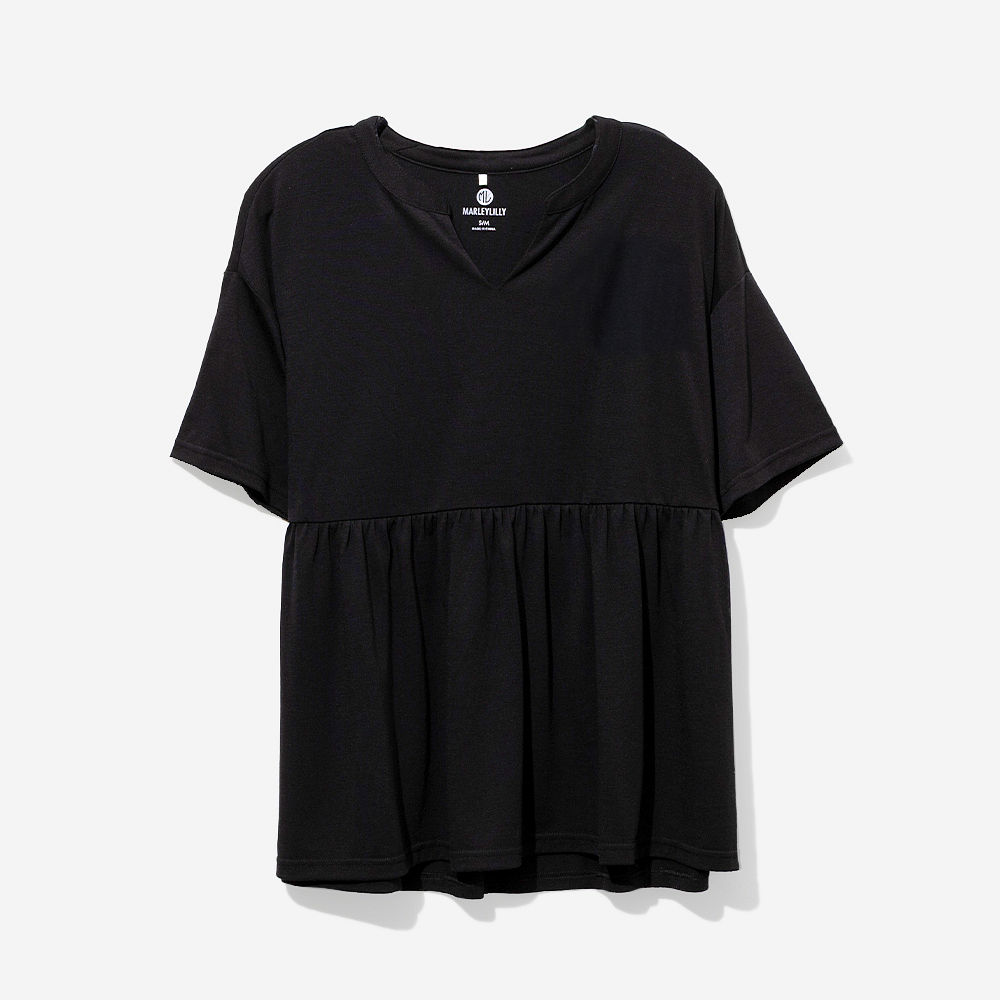 back of plum peplum top