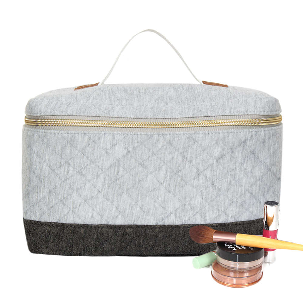 Personalized Colorblock Quilted Train Case Marleylilly