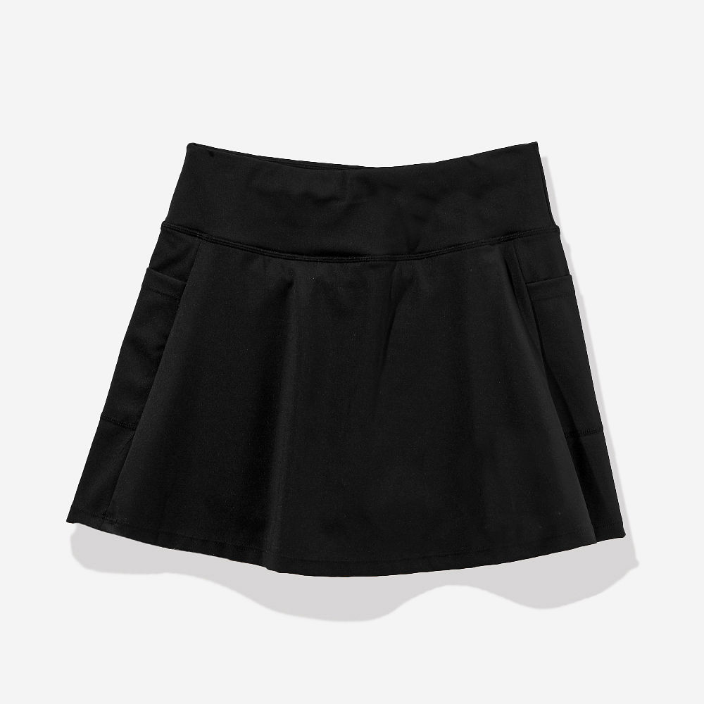 navy seersucker skort flatlay with shorts