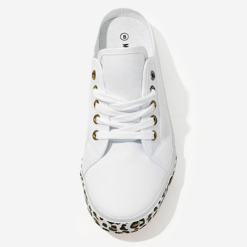 leopard monogrammed slide on sneakers