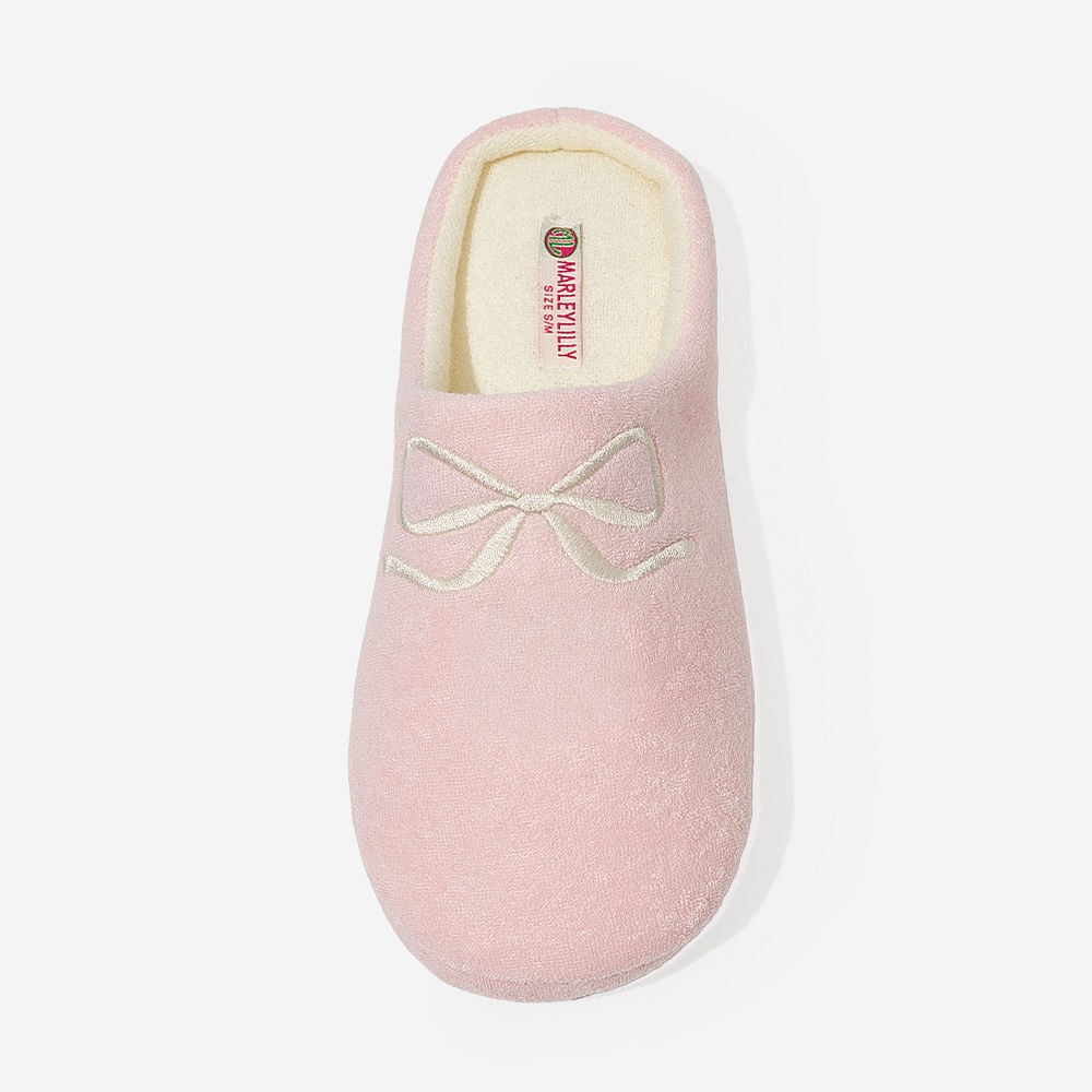 Monogrammed Slippers | Pink Bows