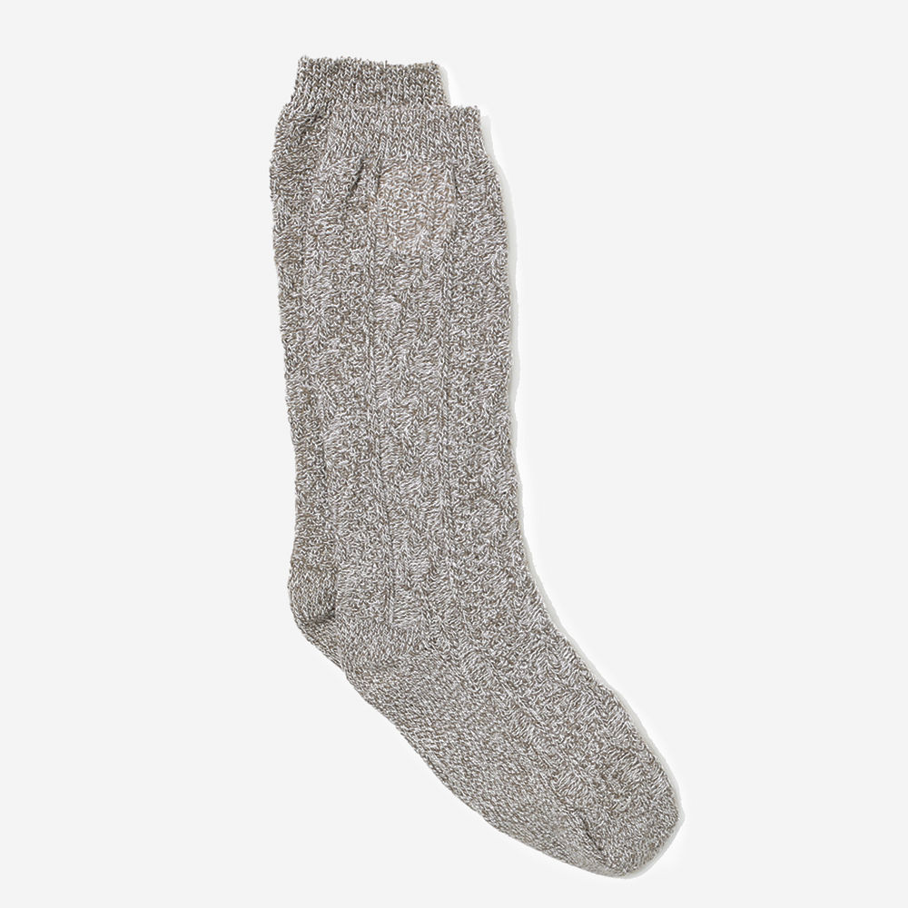 brown monogrammed socks