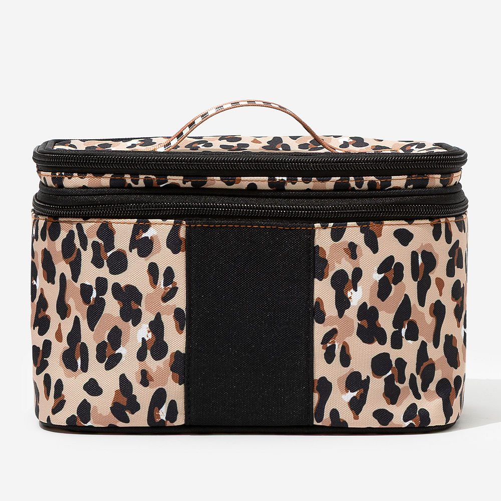 personalized train case in painted petals with skincare