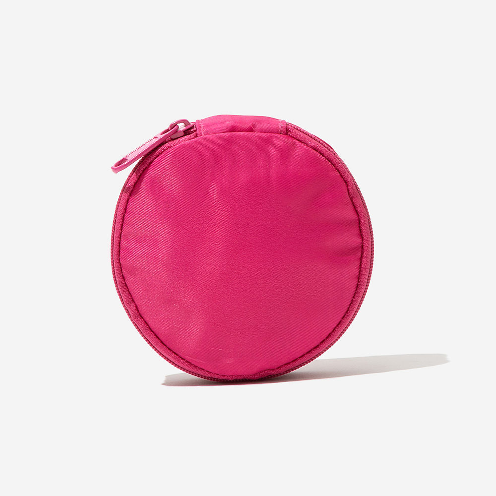 monogrammed pink kids accessory travel case open and closed