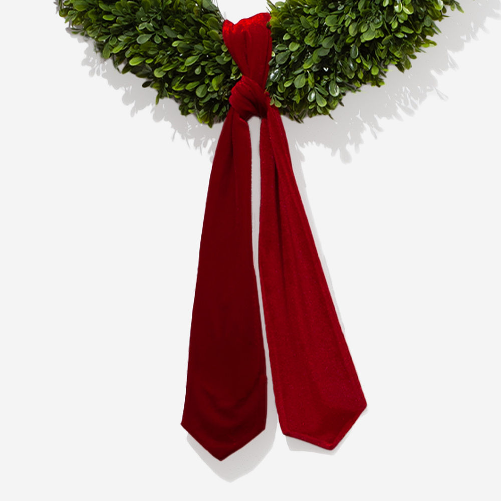 Personalized Velvet Wreath Sash | Red
