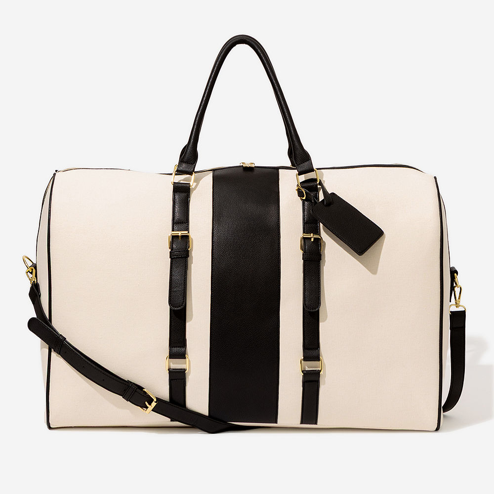 Monogrammed Weekender Bag | Ivory/Black