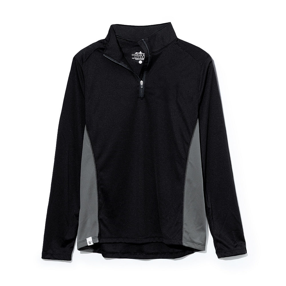 Monogrammed Quarter Zip Pullover | Black/Grey