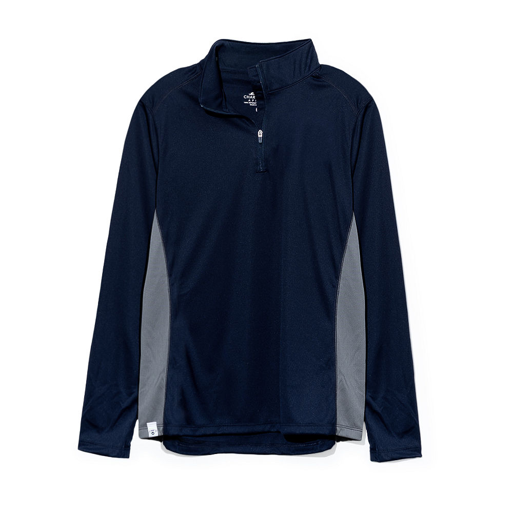 Monogrammed Quarter Zip Pullover | Navy/Grey