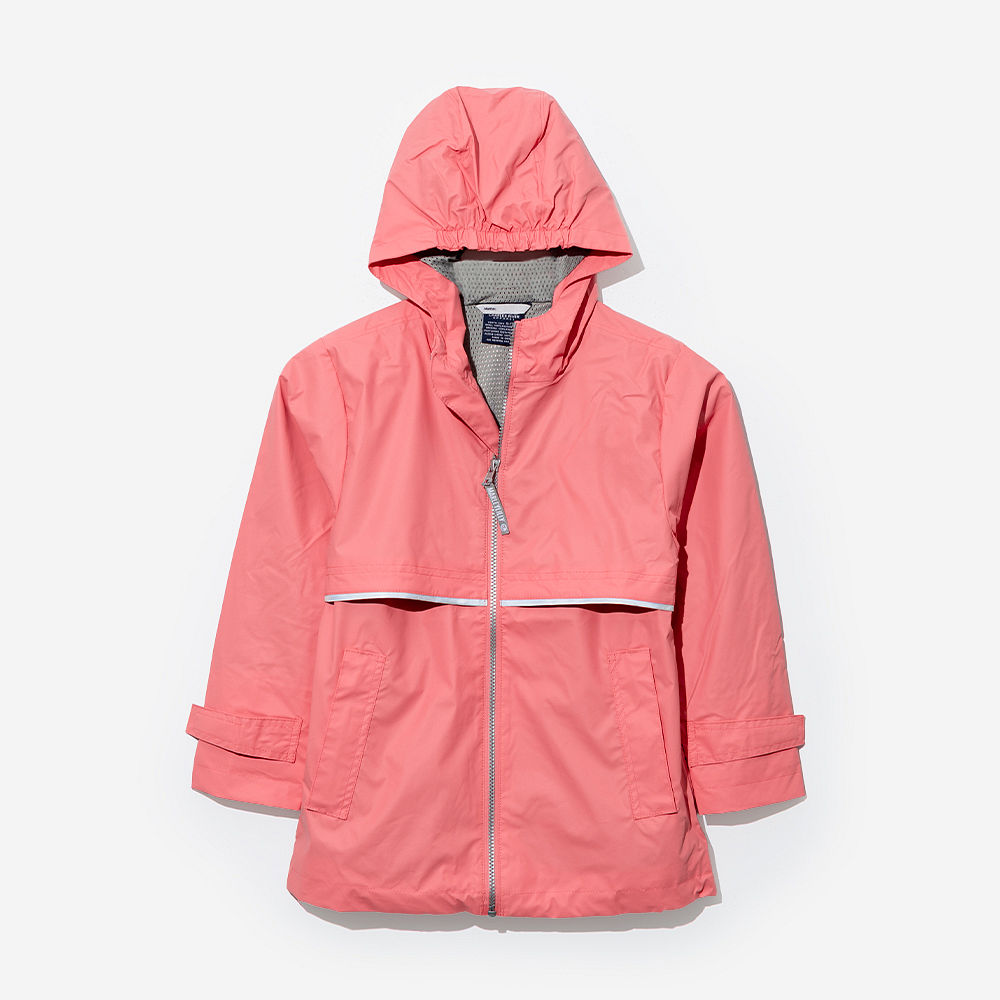 rose gold youth new england rain jacket on mia