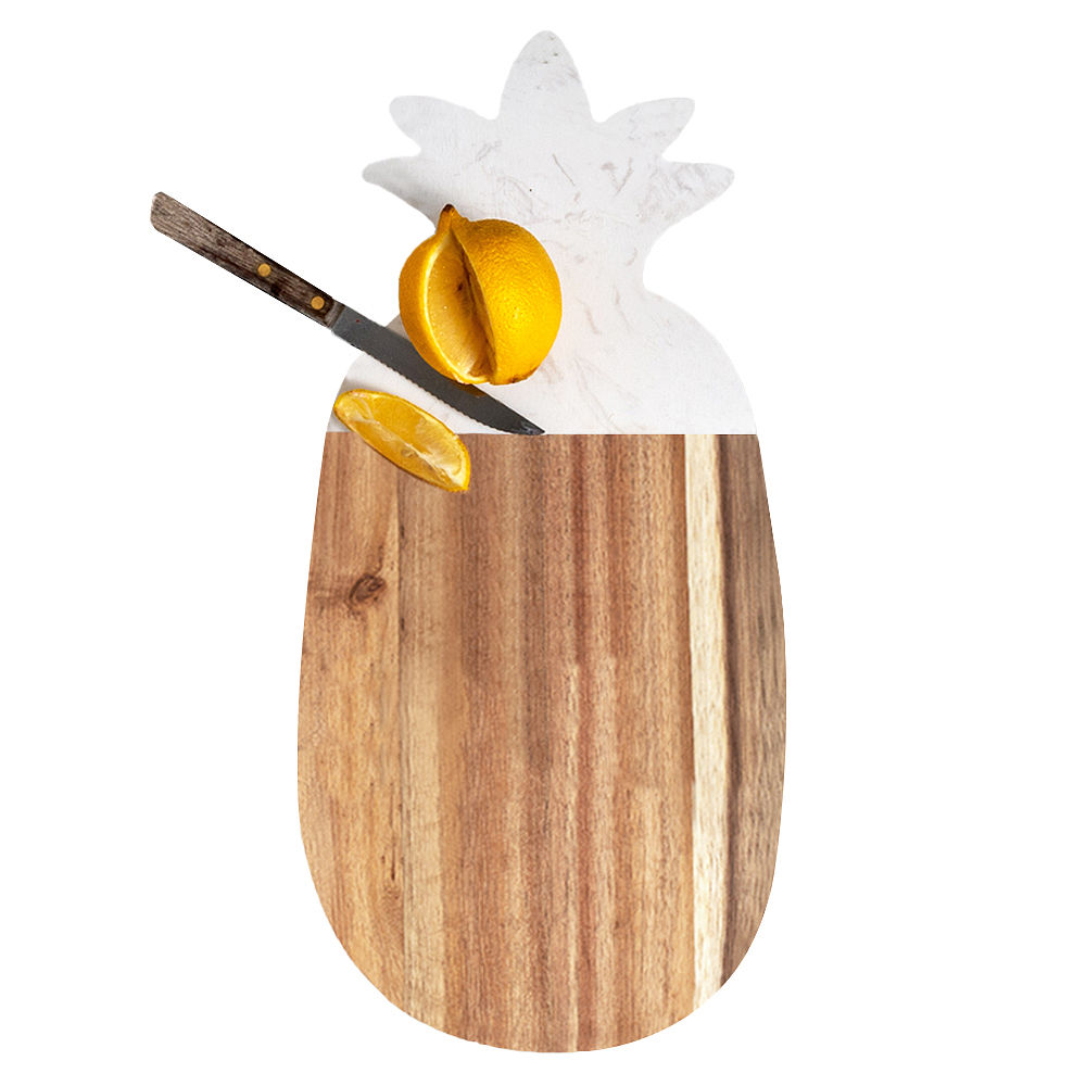 Monogrammed Pineapple Cutting Board with apple