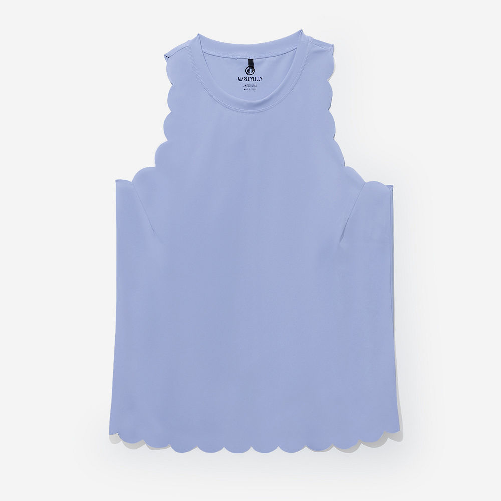 back of white monogrammed exercise tank top
