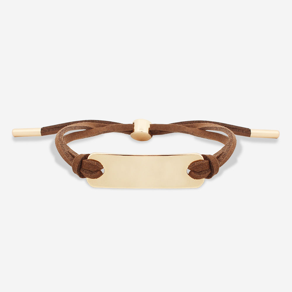 brown suede bracelet in studio