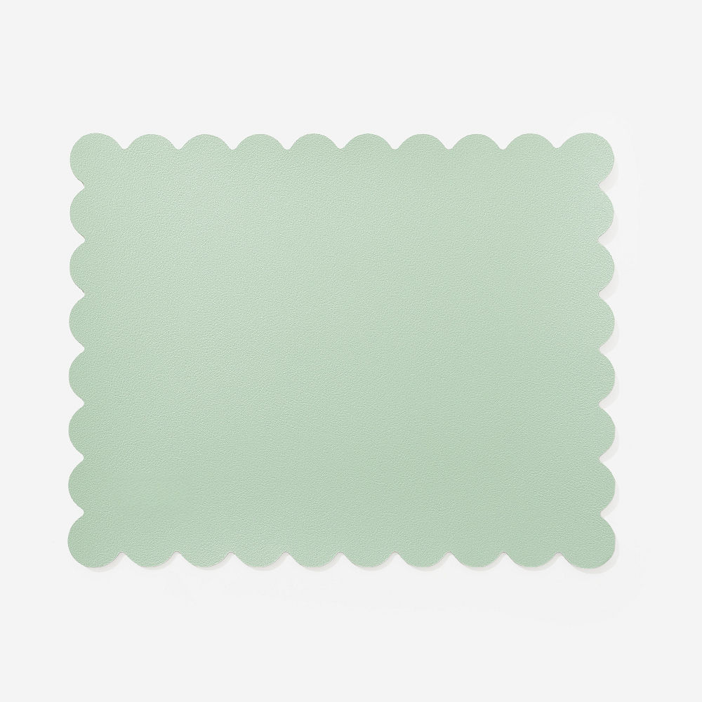 Pink and mint scalloped mouse pad detail shot