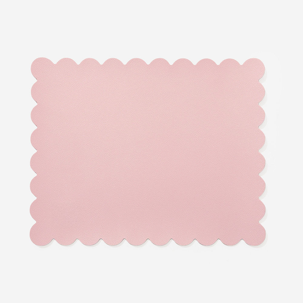 Pink and mint scalloped mouse pad detail shot