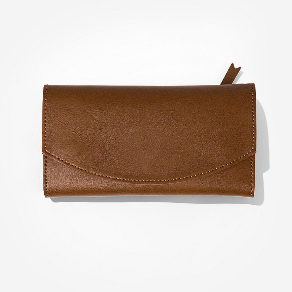 brown leather wallet inside shot