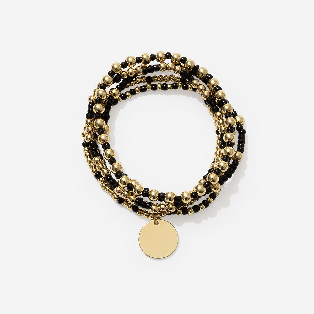 Monogrammed Gameday Bracelet Stack | Black