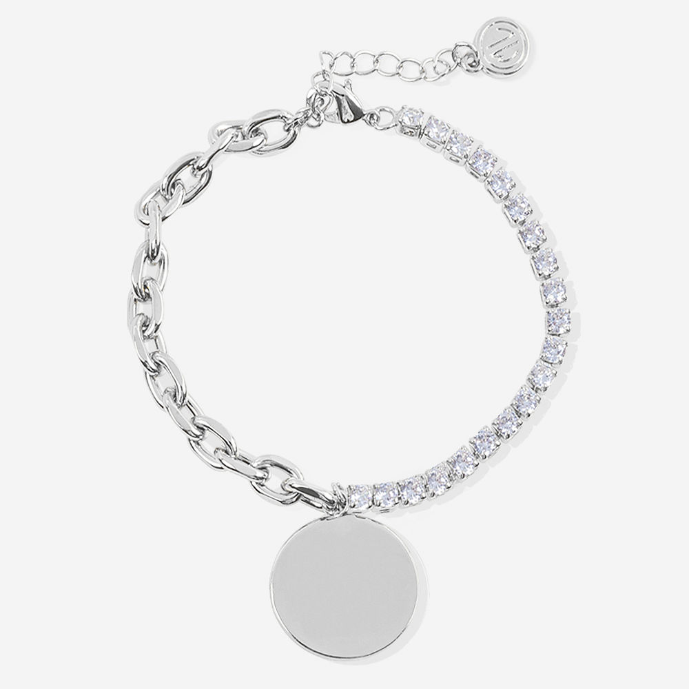silver dainty bracelet on wrist