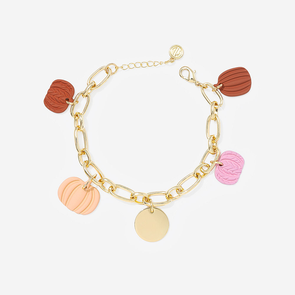 Monogrammed Fall Charm Bracelet | Gold