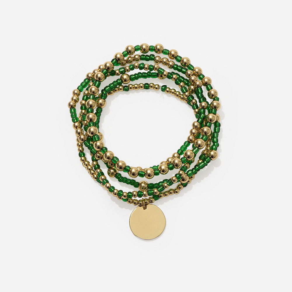 Monogrammed Gameday Bracelet Stack | Green