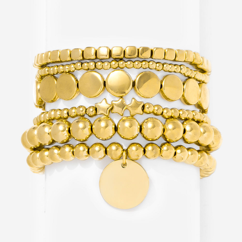 gold lightweight bracelets on girl