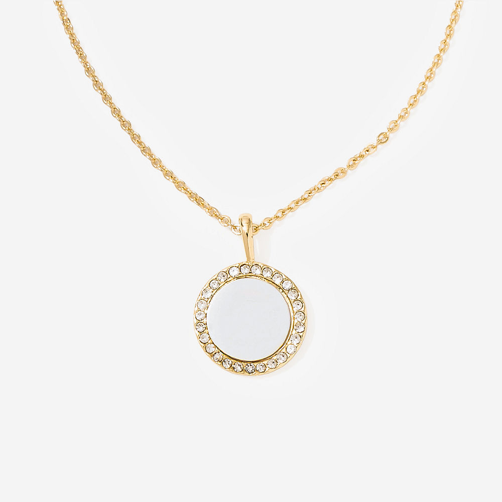 pave cable necklace on brown