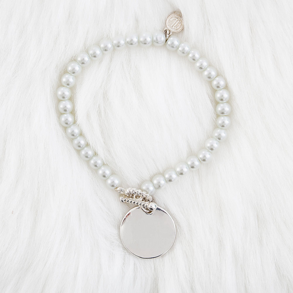 preppy personalized pearl bracelet