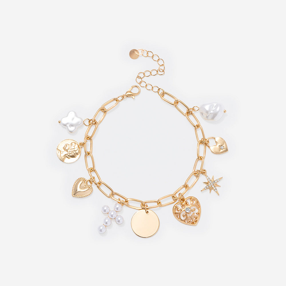 Monogrammed Signature Charm Bracelet | Pearl