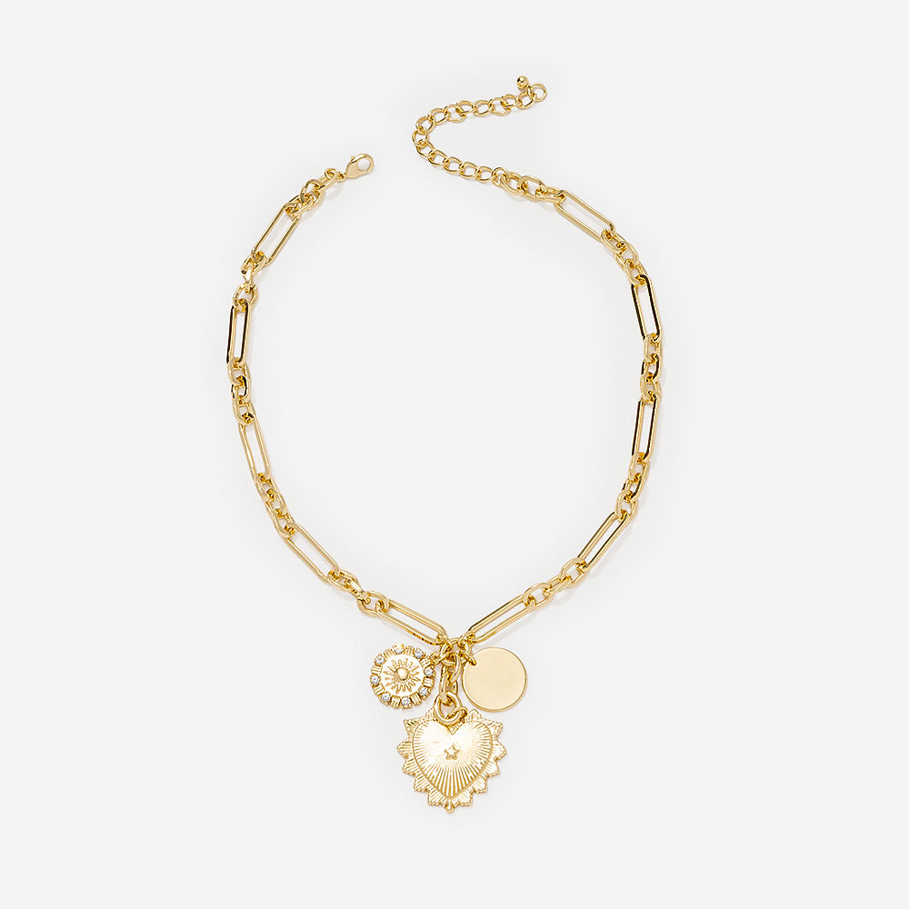 Monogrammed Sun Heart Necklace | Gold