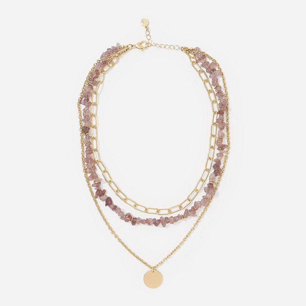 monogrammed triple layer necklace on girl