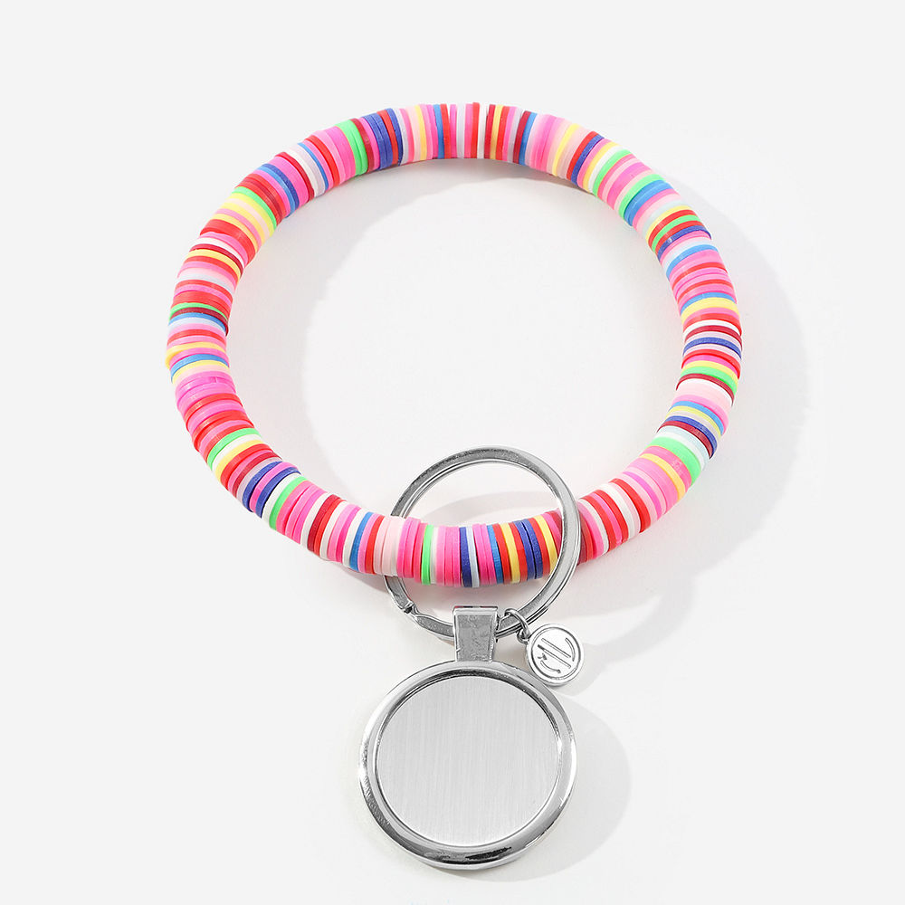 beaded key ring with car keys