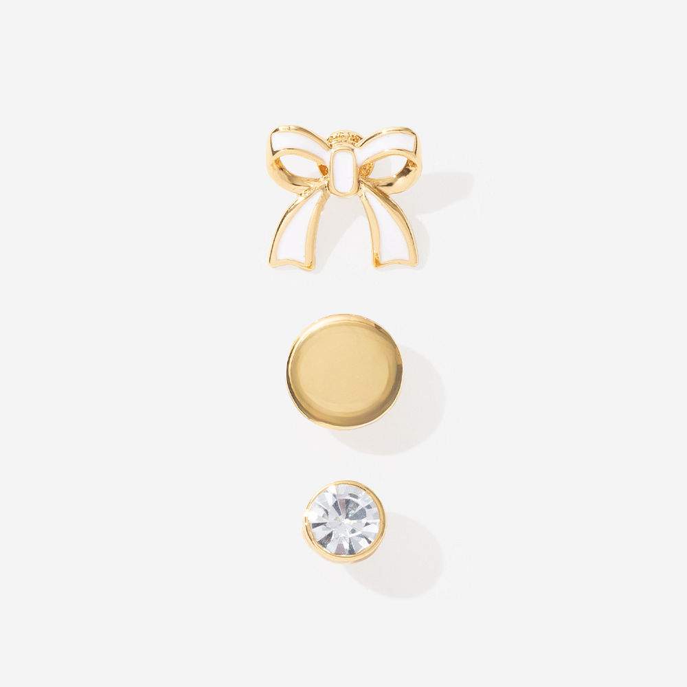 personalized bow smartwatch charm set in gold on smart watches