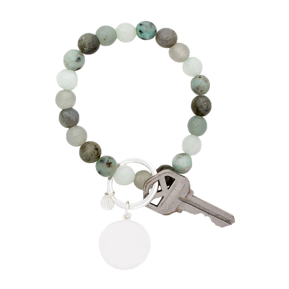 Monogrammed Beaded Key Ring Bracelet Marleylilly