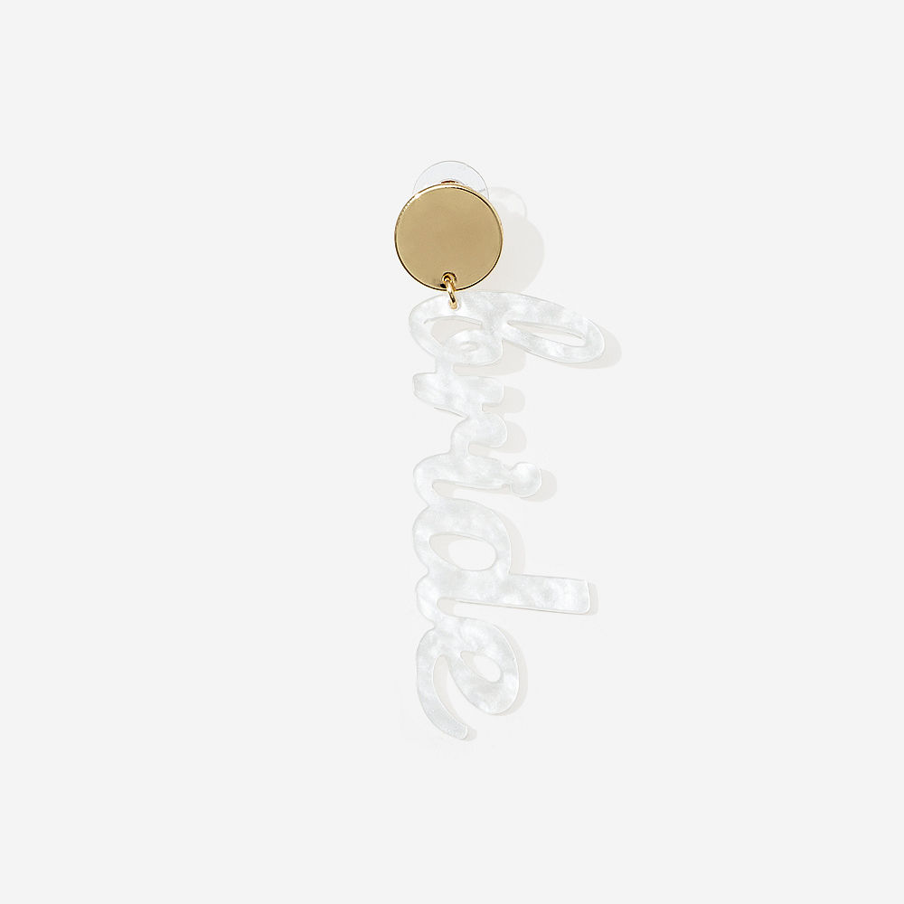 bride earrings and pearl heart bracelet with ribbon