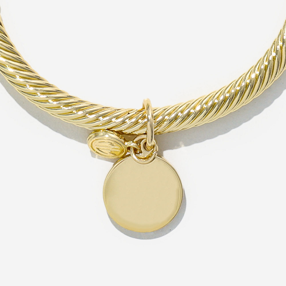 duo cable bracelets in gold and silver