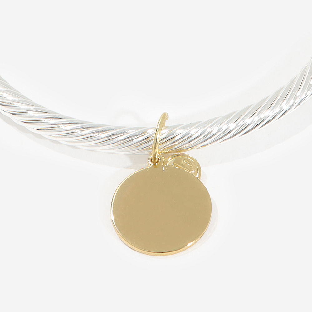 silver cable bracelet set on arm