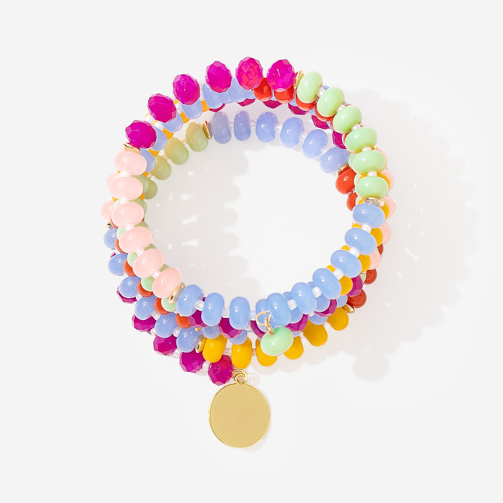 multi colored monogrammed bracelet