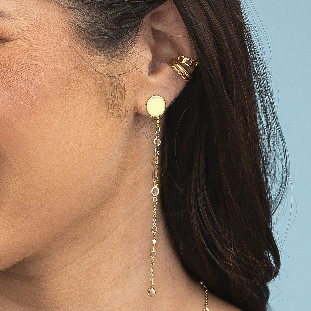 Monogrammed Crystal Duster Earrings | Gold