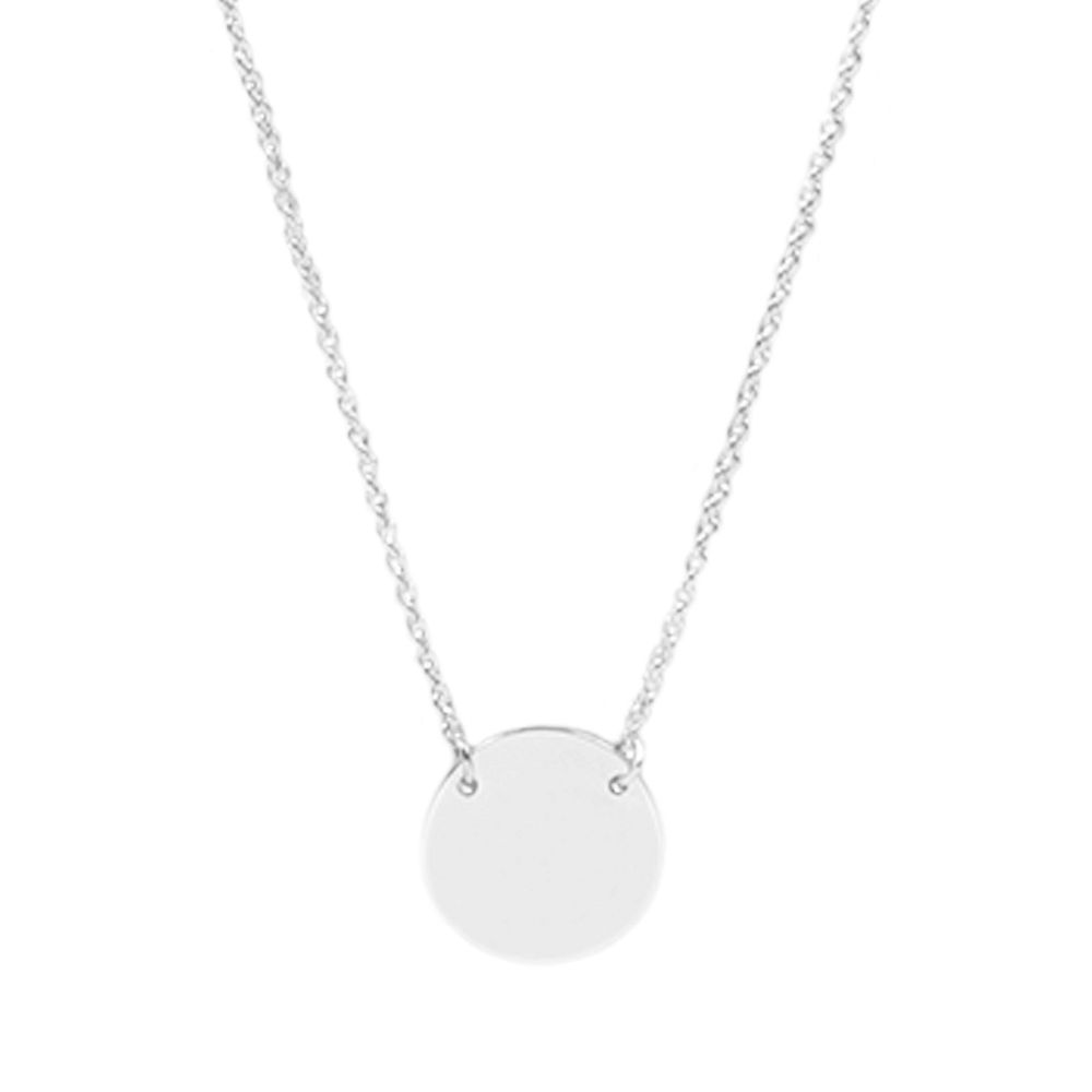 engraved silver circle necklace