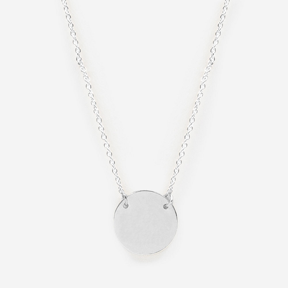 delicate gold circle necklace with monogram