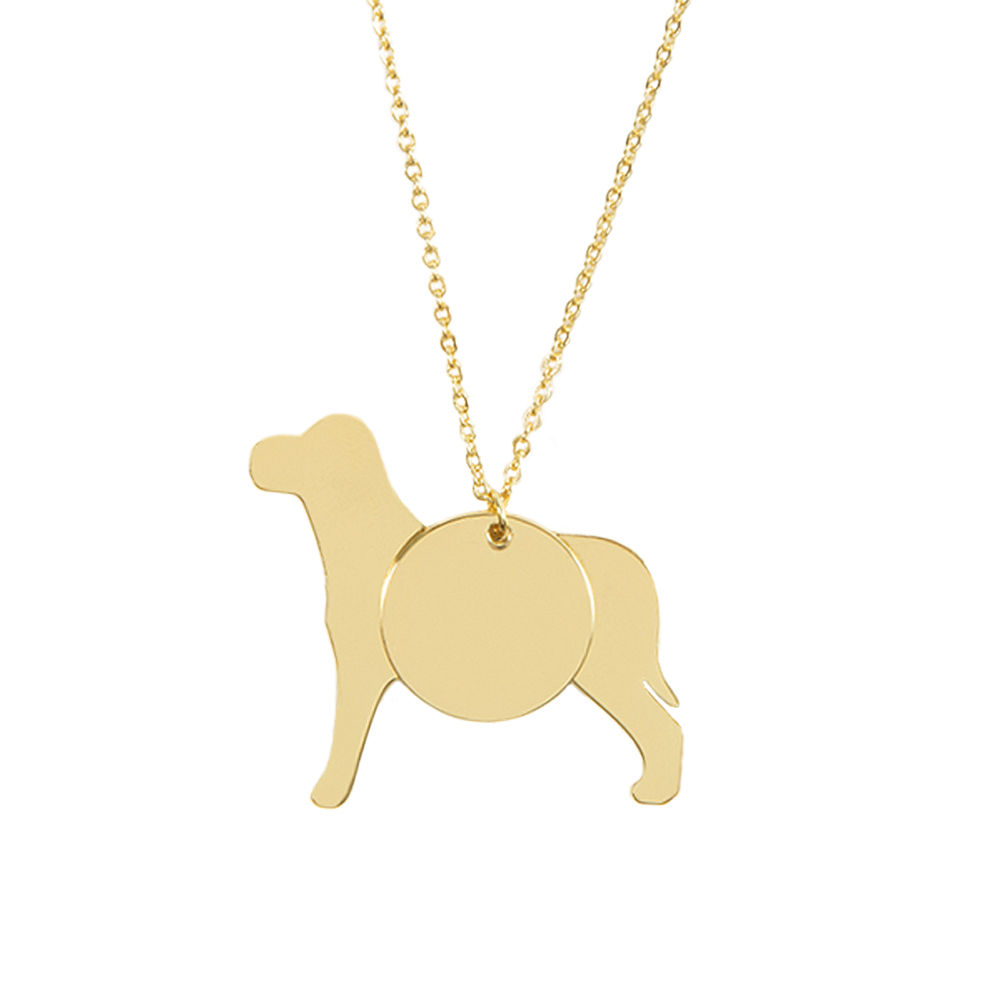 monogrammed dog charm necklace in silver