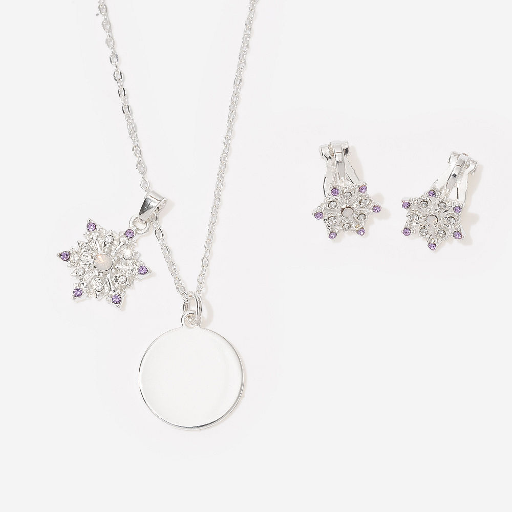 snowflake girls monogrammed necklace