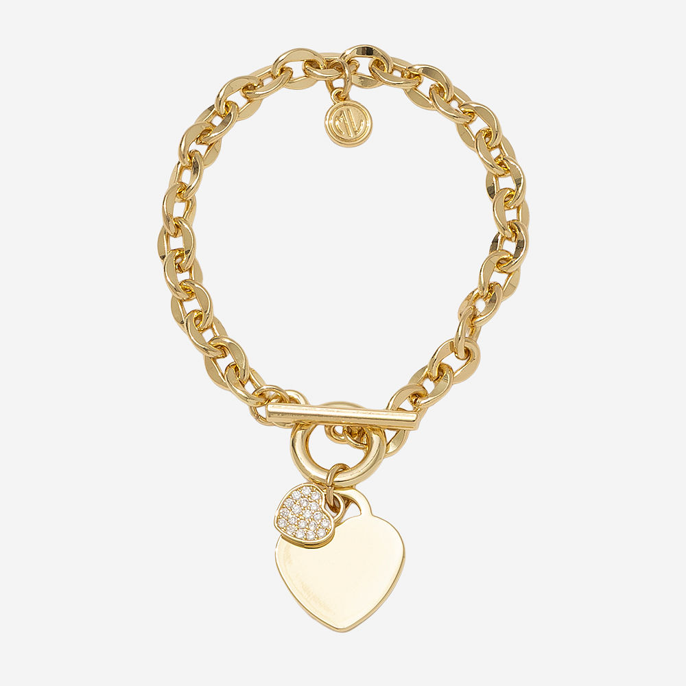 Monogrammed Heart Bracelet on wrist