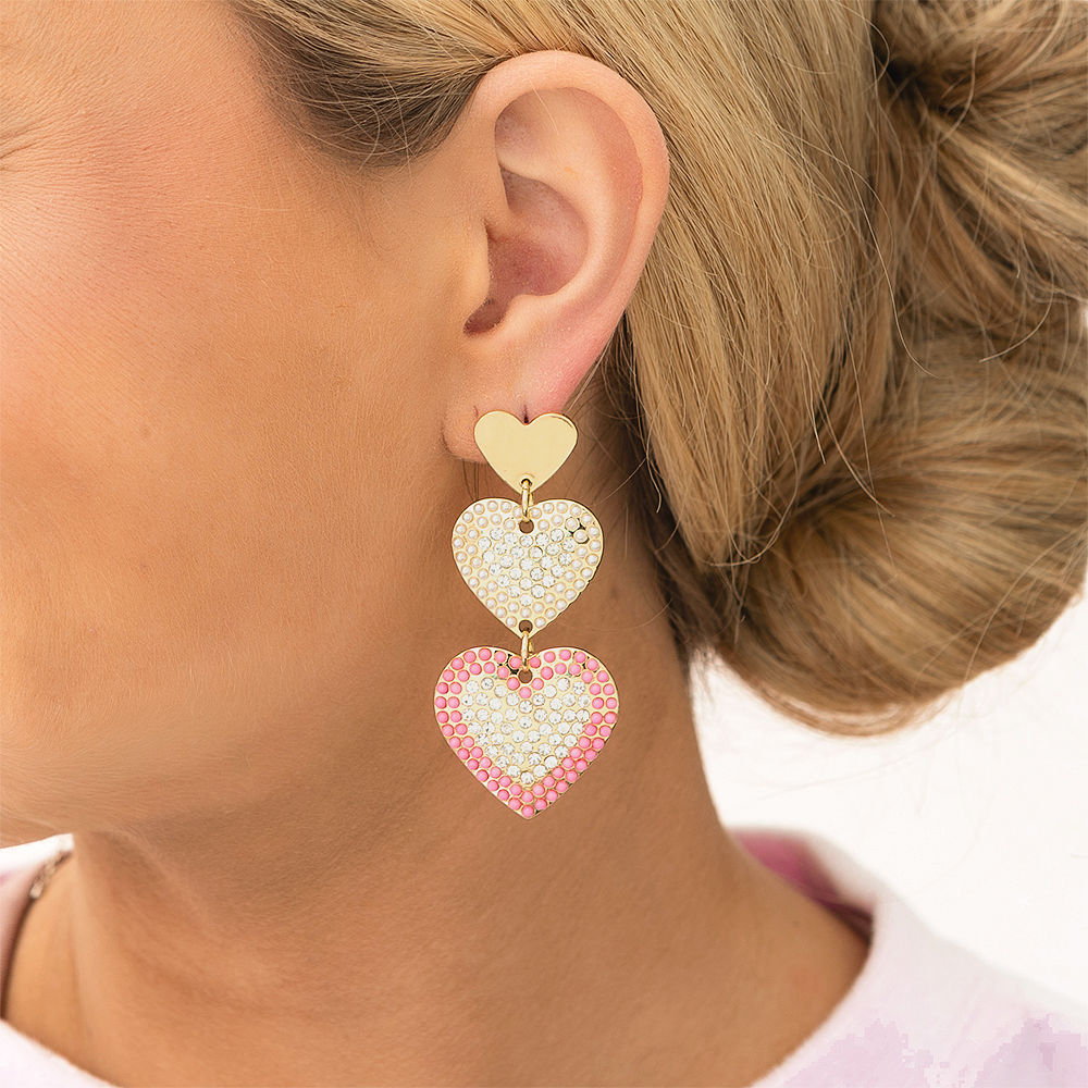 Monogrammed Heart Earrings | Pink